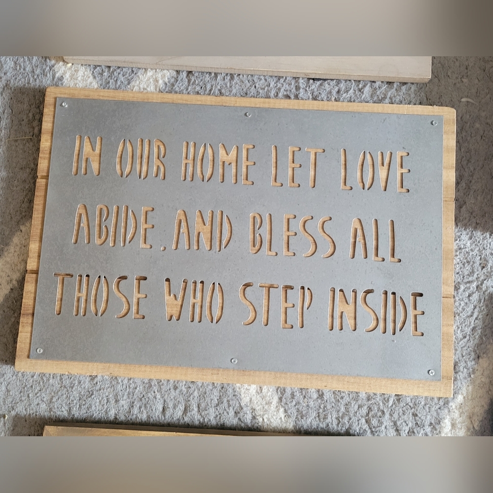 Gray and Brown Home Accent Sign